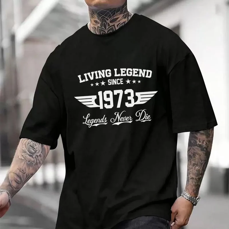 

Living Legend Since 1973 Men's And Women's T-shirt Summer New Cotton Tee Short-sleeved Motorcycle Cycling Top