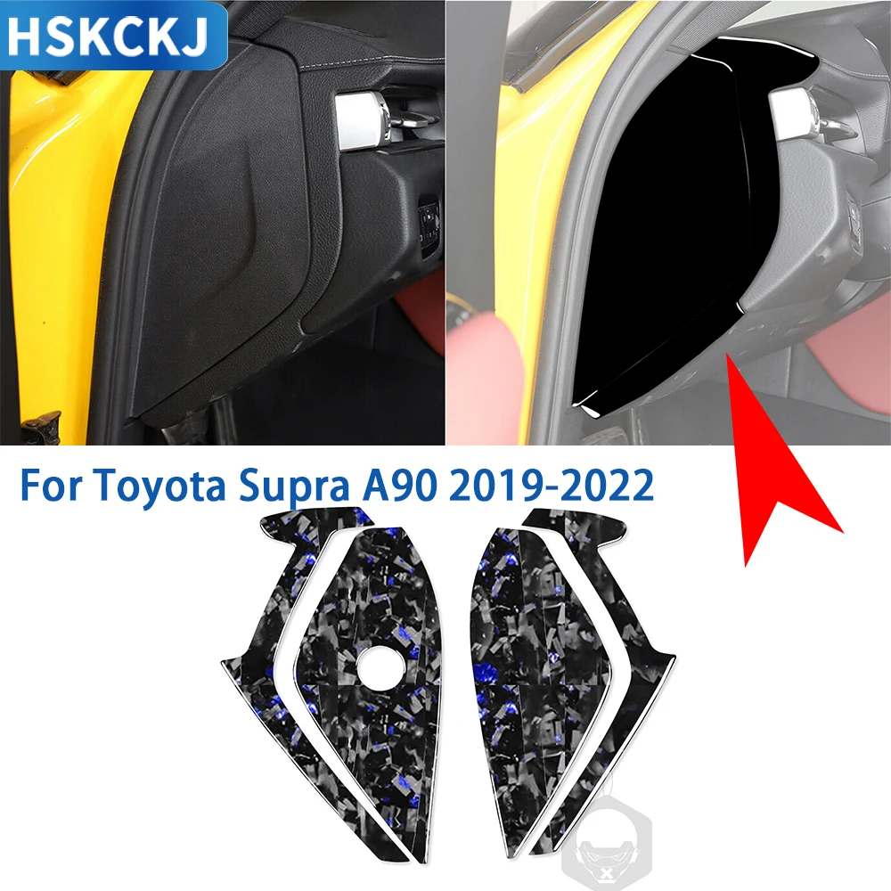 

For Toyota Supra A90 2019-2022 Cent Accessories Carbon Fiber Car Interior Door Collision Protection Panel Cover Trim Sticker