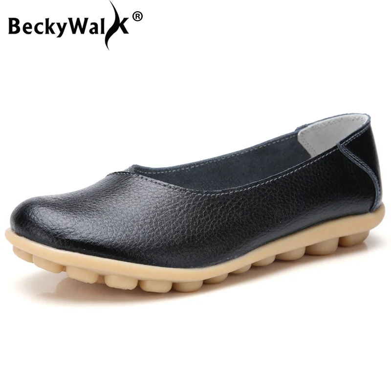 Damen-Flats, einfarbig, echtes Leder, flache Schuhe, Damen-Loafer, Oxford-Schuhe für Damen, Mokassins, Schuhe in Übergröße 35–44, WSH3576