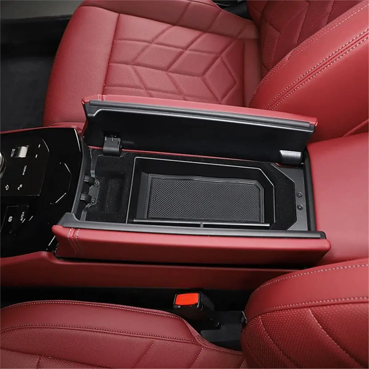 #55D Center Console Armrest Box Tray Storage Box for BMW 5 Series G60 2024,for BMW G60 Storage Box,(Black)