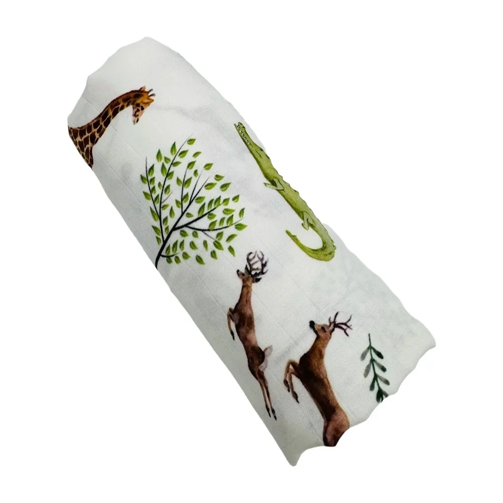 Ultra Soft Muslin Baby Blanket Digital Print Lightweight Breathable Swaddle Receiving Cotton Wraps for Newborn Infants 2026 New