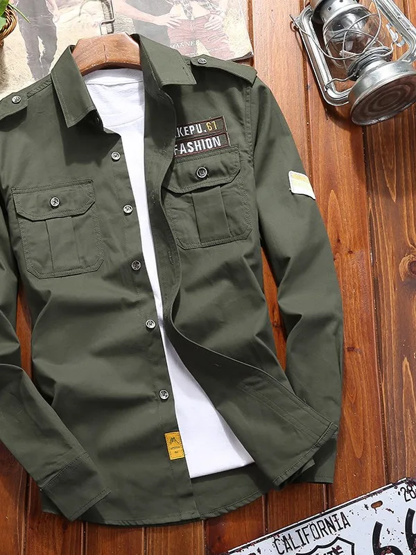 

Мужская рабочая одежда Long Sve irt Jaet с воротником-стойкой, молодежная осенняя обычная тонкая верхняя одежда, повседневная одежда irt