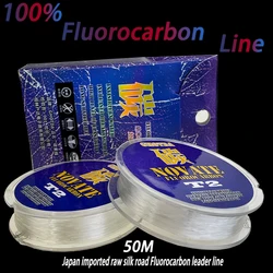 GHOTDA 50M 100% Fluorocarbon Fishing Line Japan Imported Carbon Fiber Line 1.28-13.49kg Monofilament Sinking Line Sea fishing
