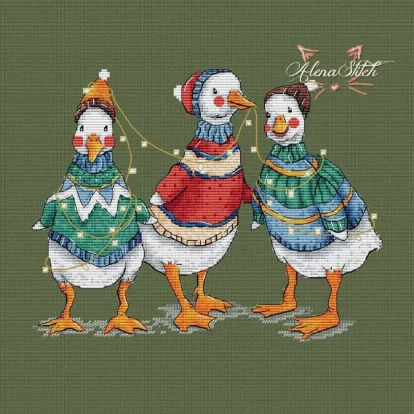 Best friend goose 34-29 Handmade Needlework Embroidery DIY DMC Cross Stitch Kits Crafts 14CT Unprinted