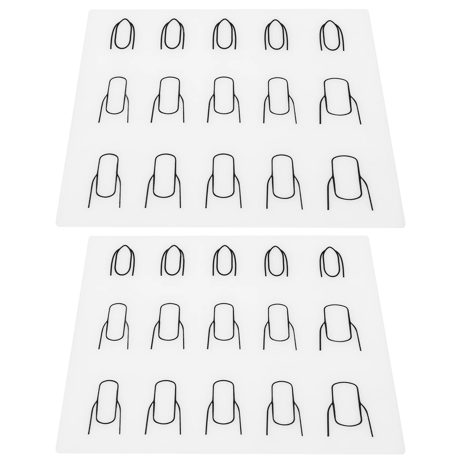 

2 Pcs Silicone Nail Mats Waterproof Washable Reusable Salon Supplies Practical Professional Use Lasting Fine