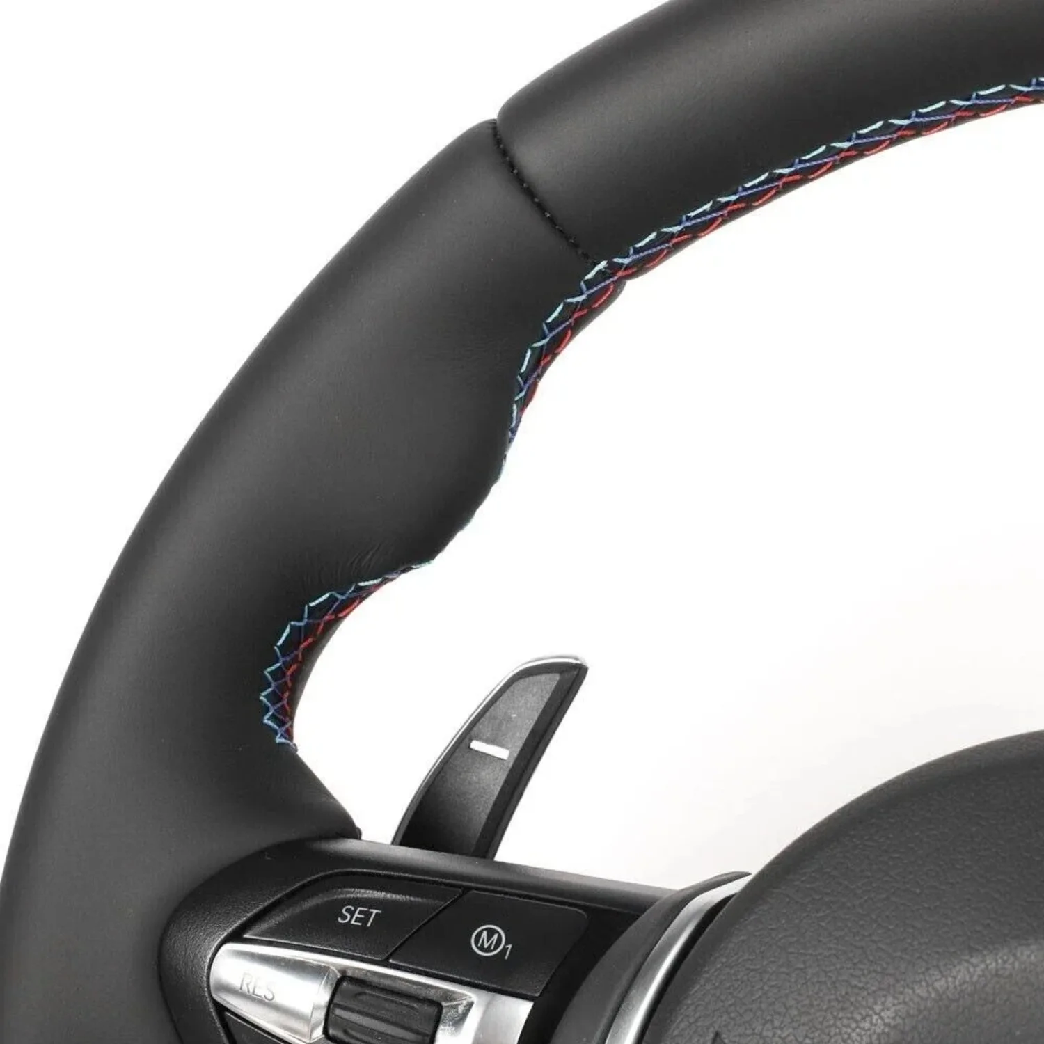 Custom Real Nappa M Sport Steering Wheel Plug and Play Fit For BMW F10 F01 F02 F06 F07 F18 F11 F12M F13M F90 5 6 7 Series M5 M6 535i 550i Racing Steering Wheel Auto Upgrade Parts