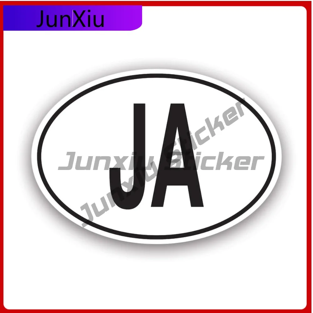 

Ja Jamaica Country Code Oval Sticker Uv Protected Decalsjamaican Country Code Euro Ovals Car Sticker Vinyl Decal Waterproof
