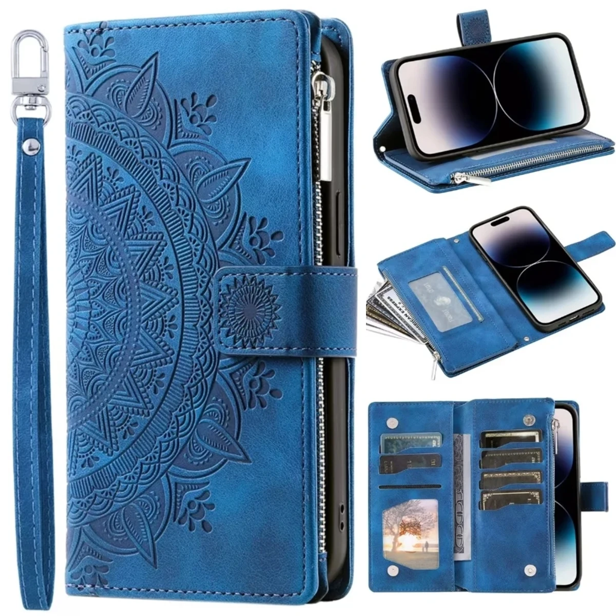 

Pu Leather Flip Case For Samsung Galaxy S25 S23 S24 Ultra S22 S21 Plus S20 Fe S10 Note 20 10 9 8 Card Wallet Embossing Phone Bag