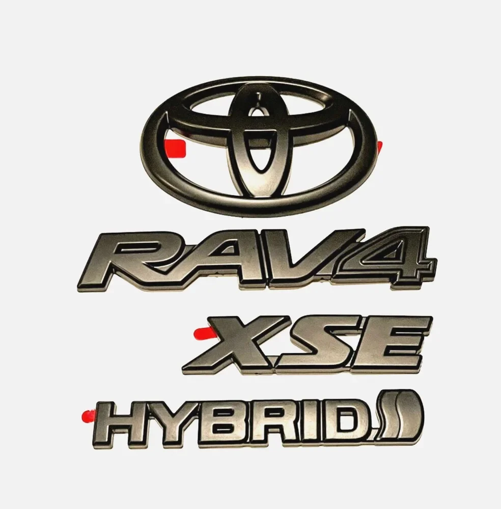

4pcs ABS Overlay car logo 2019-2023 for Toyota RAV4 Hybrid XSE Matte Black Embroidered Cover Kit PT9484219B02 car accessories