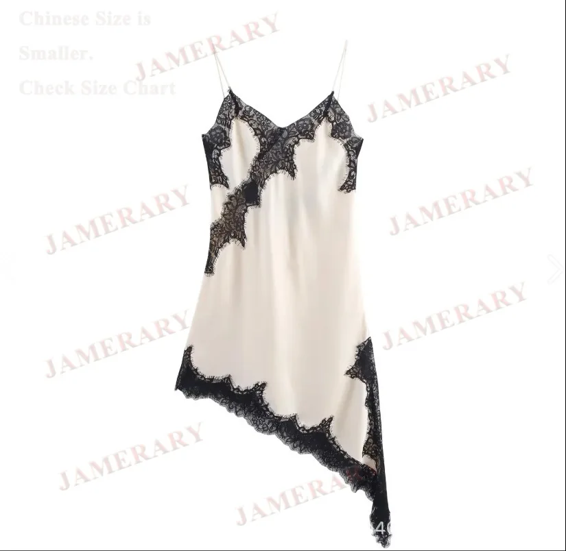 Vestidos de fiesta de encaje de Navidad para mujer, camisola con tirantes y cuello en V, Espalda descubierta, vestido Midi de Año Nuevo, moda Y2K, vestido de noche para chica