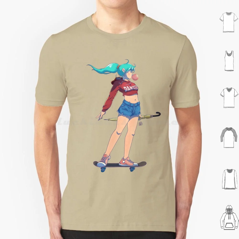 Camiseta de chicle 6xl, camiseta fresca de algodón para chica, monopatín, Skate Sk8, paraguas, pantalones cortos de chicle, capucha