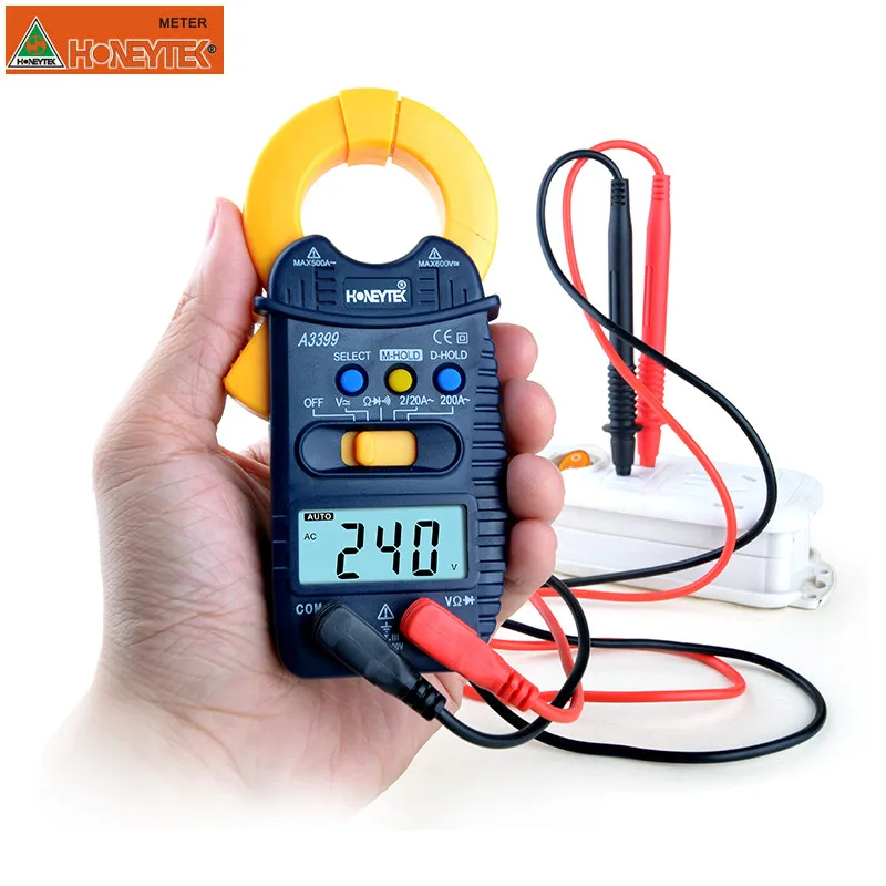 Capacitor/Inductor&Clamp Meter Set,Handheld LCD Digital 2000pF-20mF Gauge Capacitance Tester A6243+Clamp Meter A3399