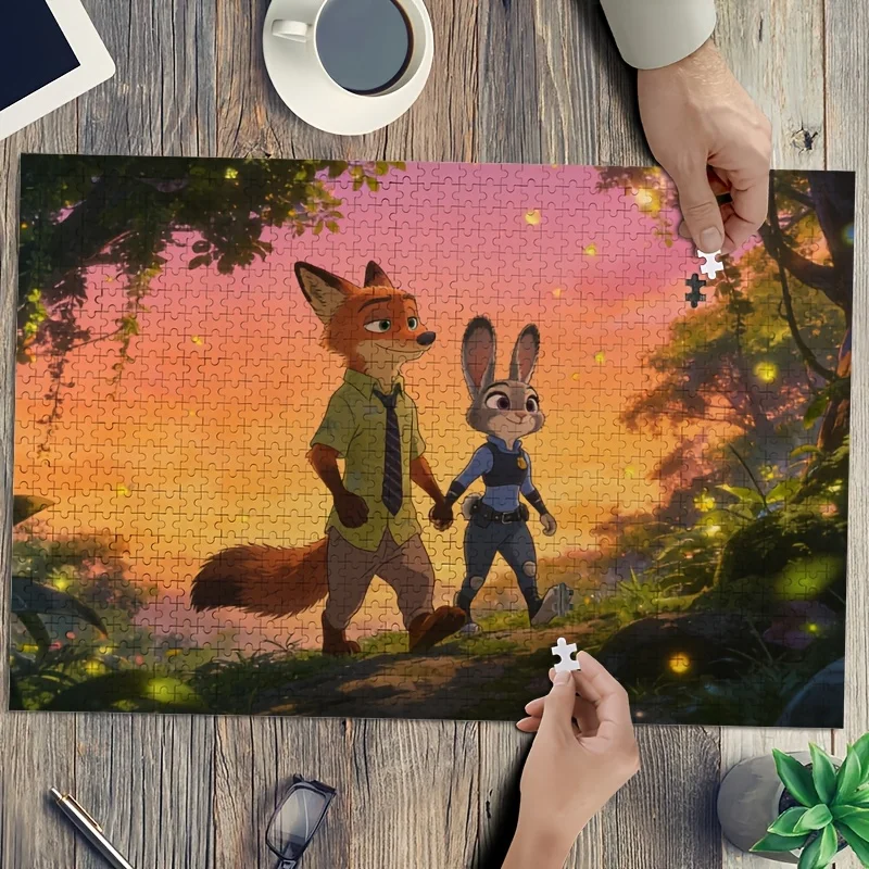

1000pcs Disney Zootopia Judy Hopps and Nick Wilde Poster Puzzle | Ideal for Family Entertainment, Adult Brain Teaser, Perfect