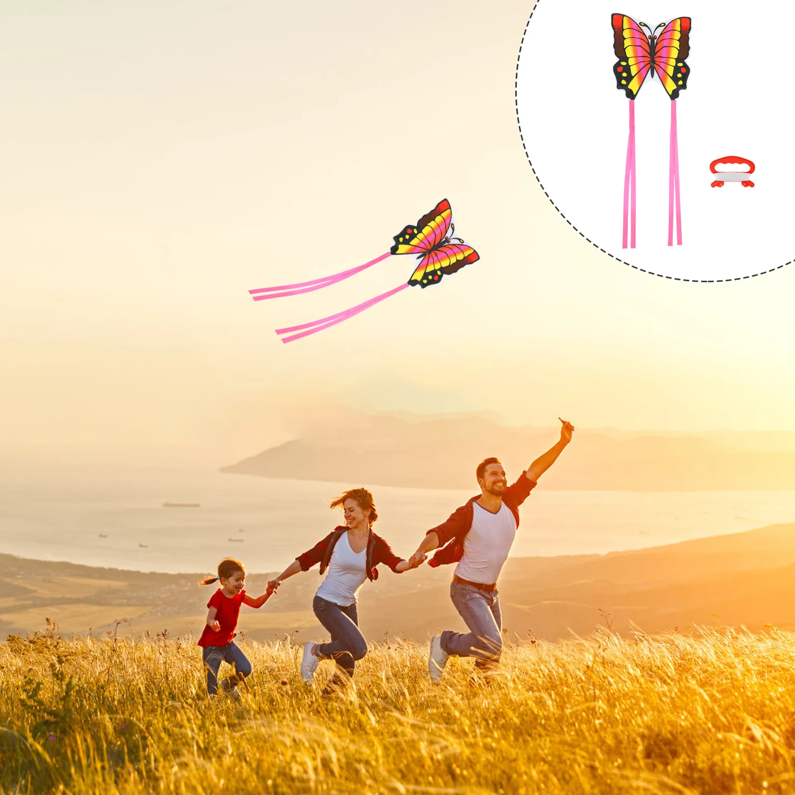 

Toy Butterfly Kite Child Flying Toys Lightweight Kid Cartoon for Children Playing