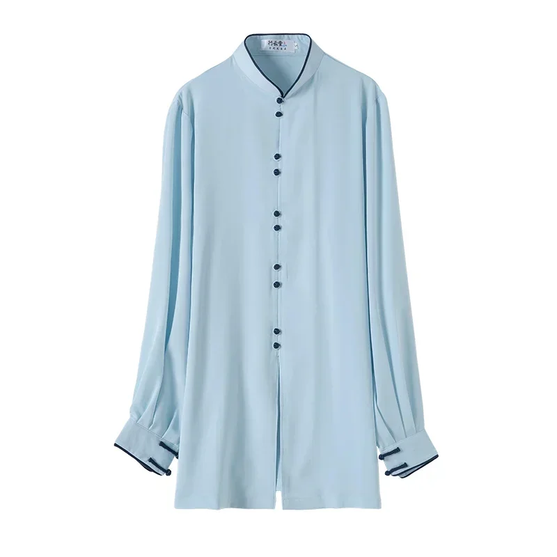 Summer Tai Chi Clothes Wrinkle Free Wushu Clothing Kung Fu Dress Martial Art Light Biue Uniform Breathable 2022 New Style