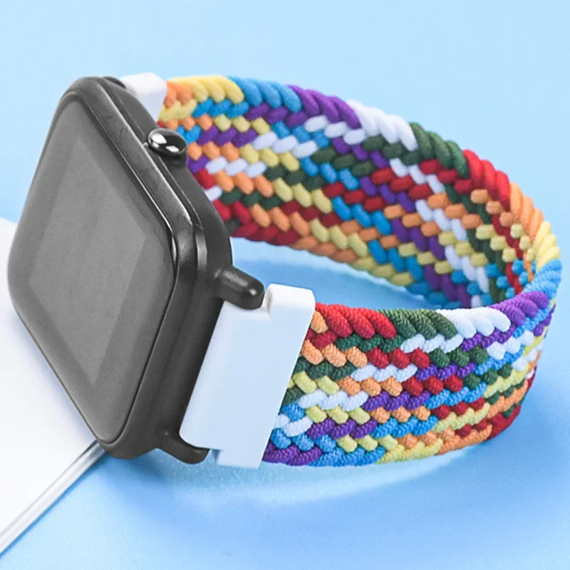 20mm 22mm Braided Solo Loop for Amazfit GTS 4/2/2e/GTS2 Mini/GTR 4/2/2e/3/Pro 47mm Stratos Bracelet Watch Band Amazfit Bip Strap