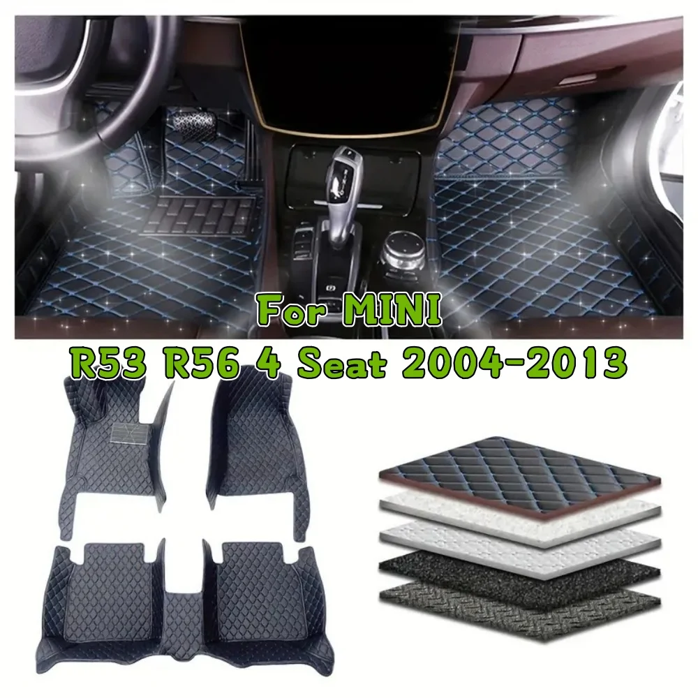 

Custom Car Floor Mat For MINI R53 R56 4 Seat 2004 2005 2006 2007-2013 Car Interior Details Accessories Non-slip Auto Carpet