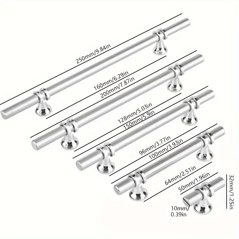 1Pc Stainless Steel Cabinet Pulls Kitchen Cabinet Handles, Kitchen Cabinet Silvery Handles, Drawer Stainless Steel Dresser Knobs