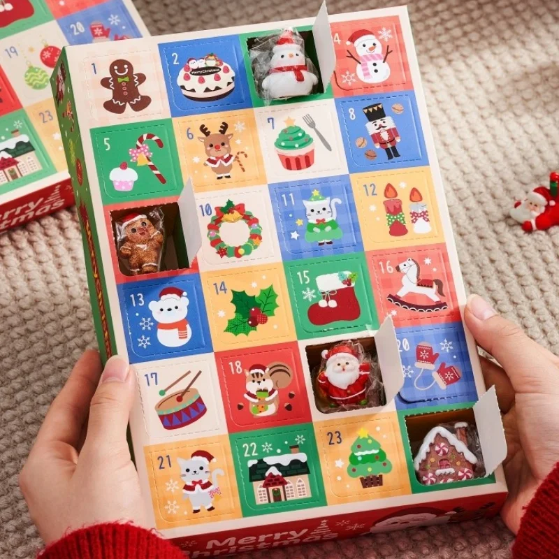 Christmas Countdown Calendar Hole Music Blind Box Santa Claus Small Gift Ornaments Children'S Poke Music Toys Christmas Gift