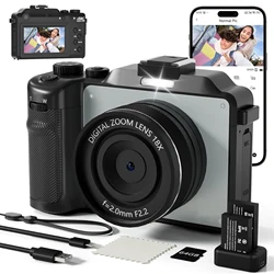 4K Digital Camera for Photography Camcorder 56MP WiFi Vlogging Camera for YouTube Compact Travel Video Cameras with Flash Selfie