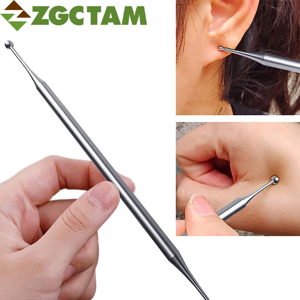 

1Pcs Acupuncture Pen, Stainless Steel Manual Body Trigger Point Probe Pen Deep Tissue Massage,Dual Head Facial Reflexology Tools