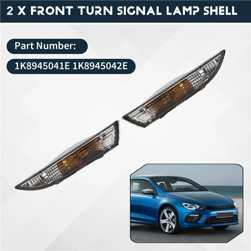 Ingenious-Front Turn Signal Light For VW Scirocco 2009-2014 Front Bumper Turn Signal Lamp Shell 1K8945041E 1K8945042E