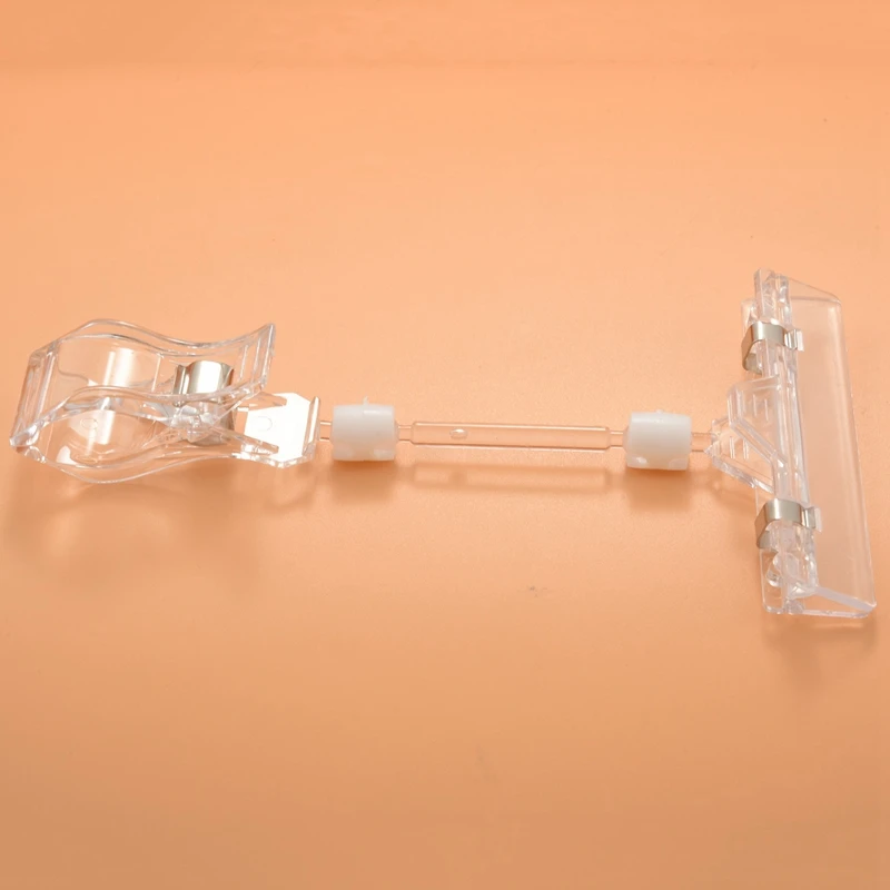 2X 6.5 인치 높이 투명 플라스틱 더블 클립 조정 가능한 사인 카드 디스플레이 홀더, 높이 조절 가능