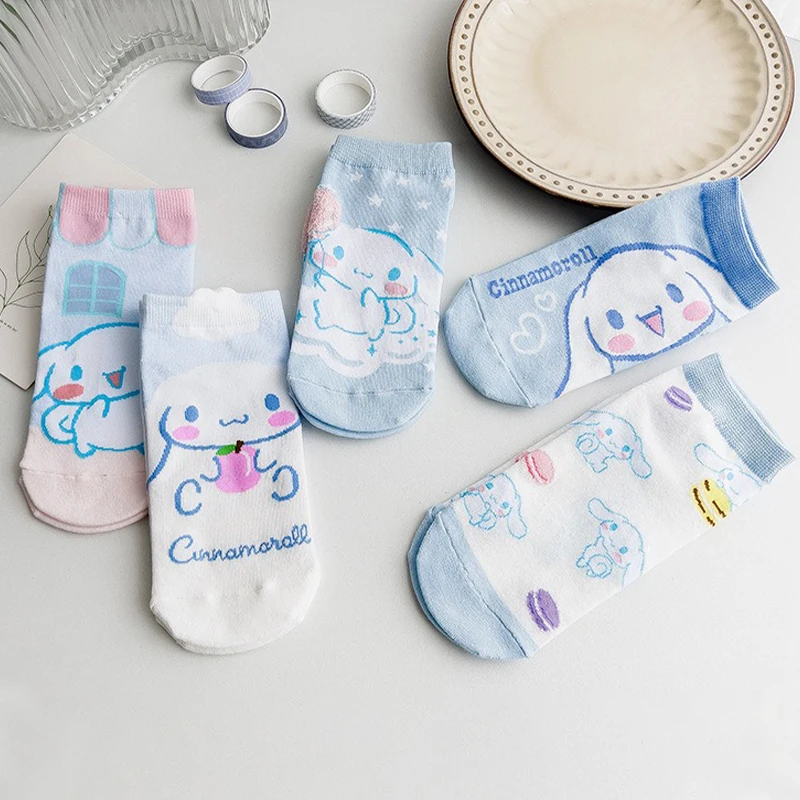 Sanrio\'s Innovative and Cute Women\'s Cartoon Short Socks Are High-Quality Comfortable Soft and Breathable Gift Socks