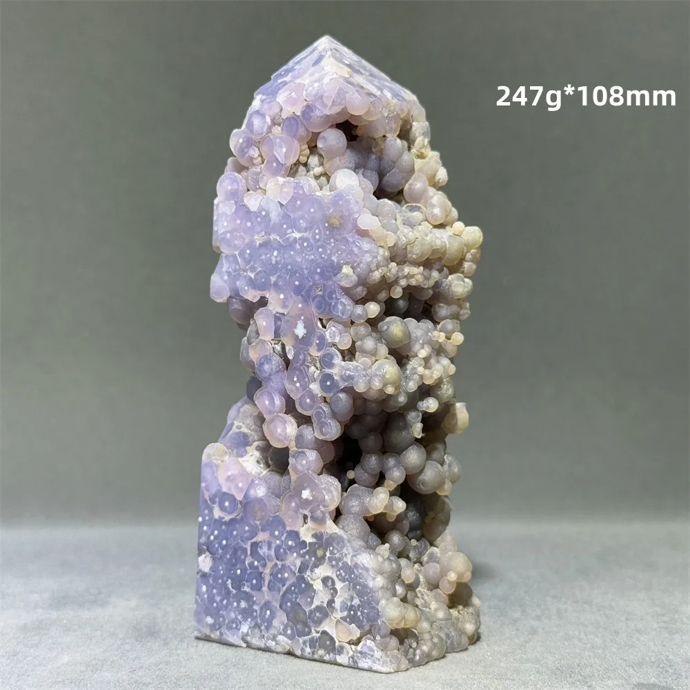 Grape Agate Mineral Quartz Tower Natural Crystal Home Energy Decoration Spiritual Meditation Healing Reiki Feng Shui Gift