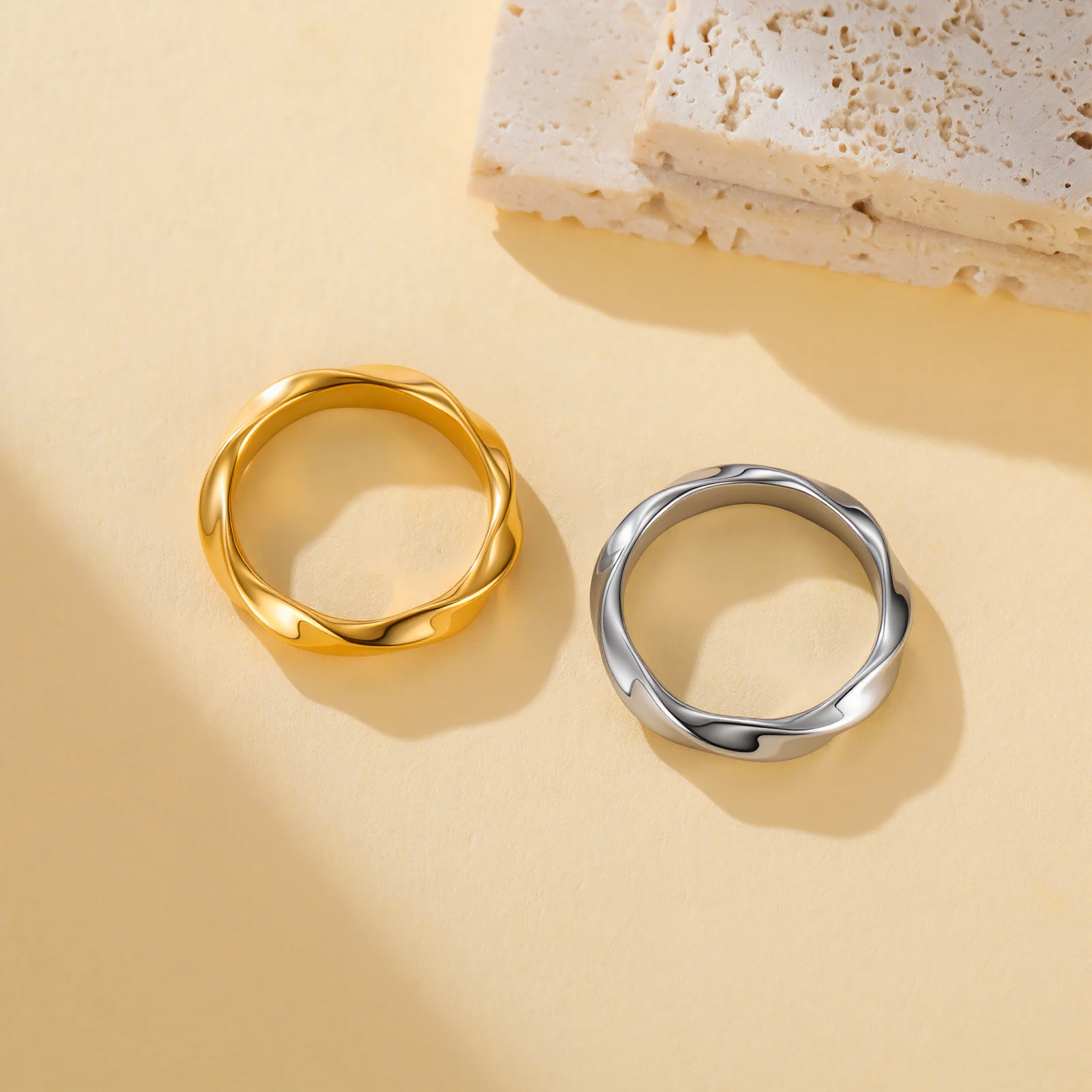 Klassische Mobius Ringe für Männer Frauen Edelstahl Gold Farbe Twist Paar Ring Minimalistischen Einfache Mode Schmuck Großhandel – Detail 6