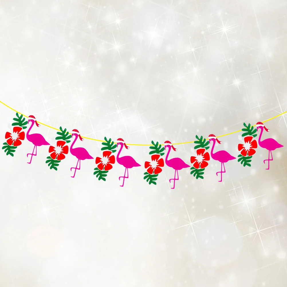 

Christmas Flamingo Pull Flag Hanging Banner Party Decoration Outdoor Indoor Use Christmas Party Supplies Decor