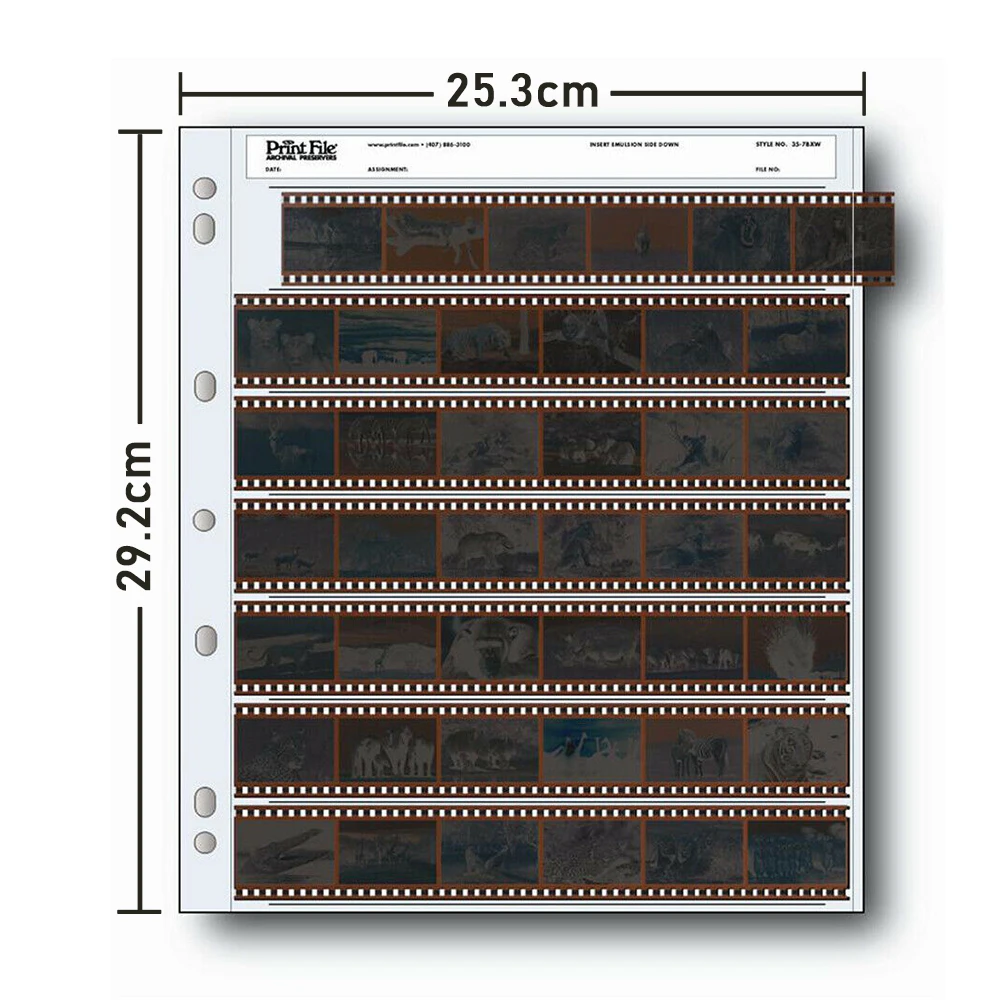 PrintFile 35mm Negatives Film Pages 135mm Film Slide Acid-free Preservers Storage Bags Standard Binder Pages