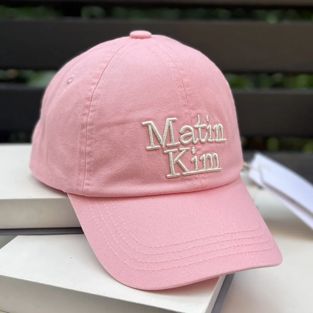 MATIN KIM Vintage Wash Unisex Baseball Cap Embroidered Logo Adjustable Cotton Casual Hat Outdoor Street Style Sun Protection Cap