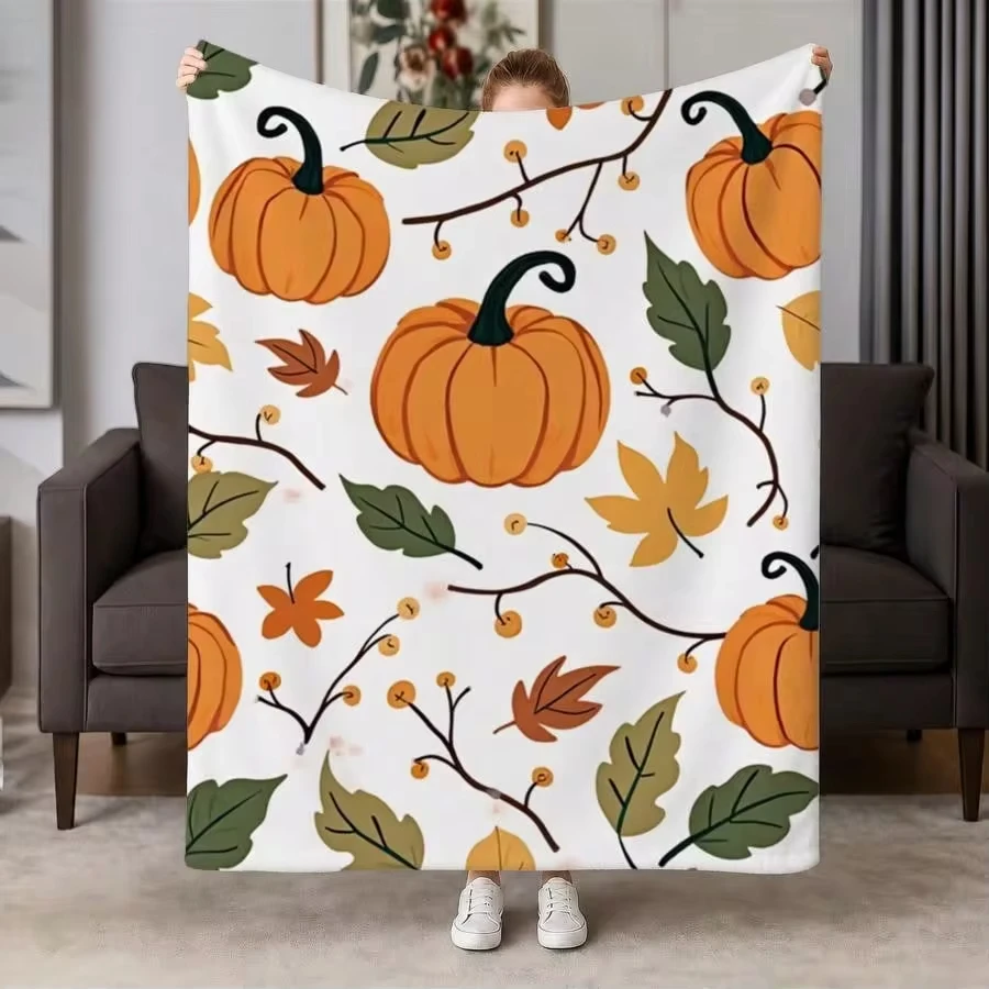 Blanket Throw Mushroom Print, Colorful Checkered Psychedelic Mushroom Flannel Blanket, Cute Trippy Design Sofa Bedroom Indoor