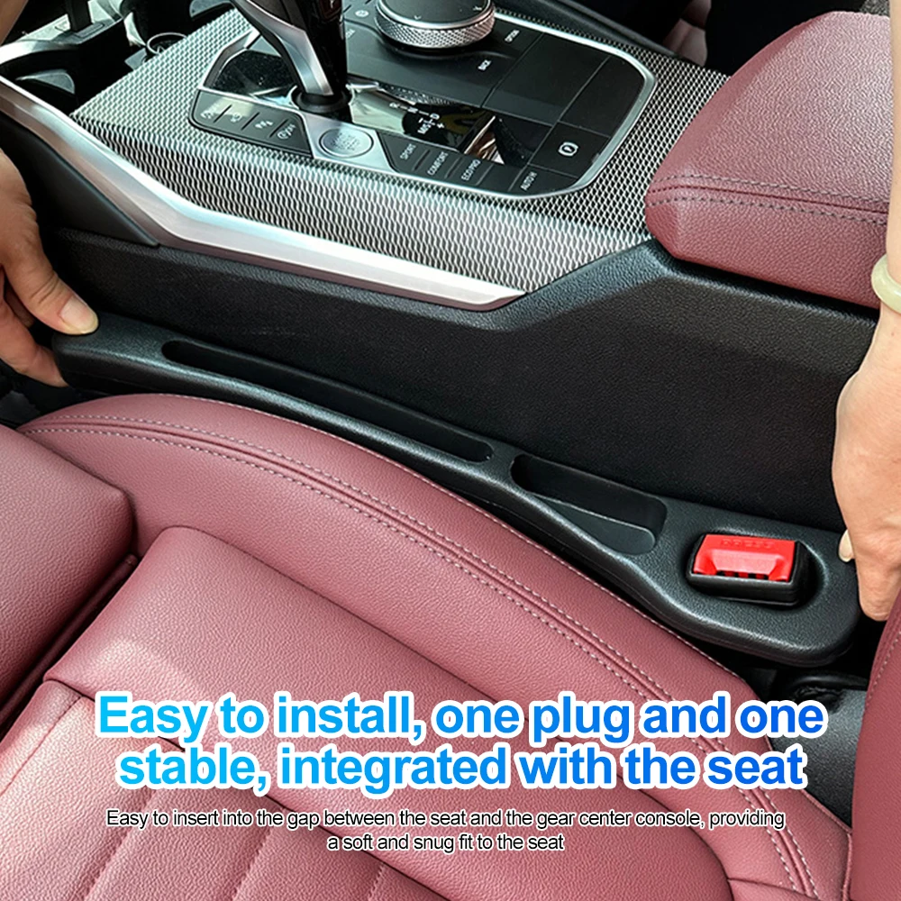 Car Seat Gap Filler Side Seam Plug Strip Crevice Drop Blocker Side Seam Plug Strip Leak-proof Filling Strip with Seatbelt Hole