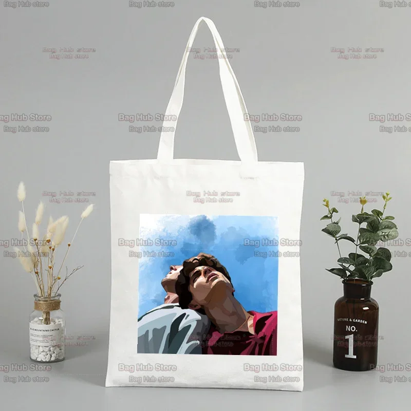 Chiama Me con il tuo nome Timothee Chalamet corea Ulzzang Shopper Bag stampa tela Tote Bag borse donna borsa Harajuku borse a tracolla