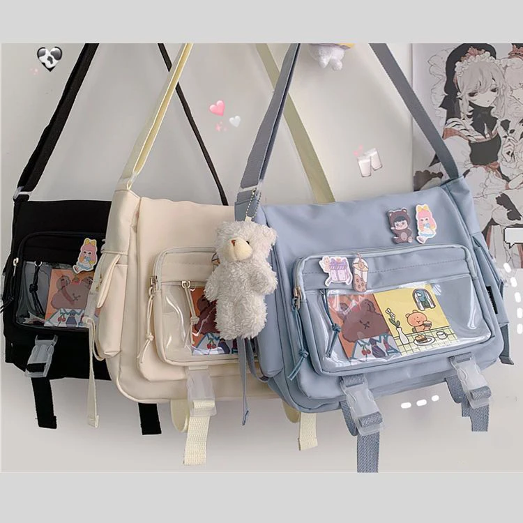 Kawaii Itabag im japanischen Stil für Puppen, große Handtaschen, neue Nylon-Schultaschen für Mädchen im Teenageralter, Umhängetasche, JK-Umhängetasche – Detail 5