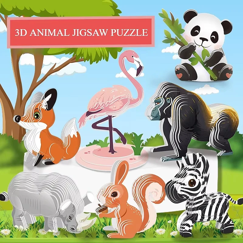 

Детские мультяшные динозавры: объемные пазлы, креативные бумажные модели животных для сборки, игрушки для малышей