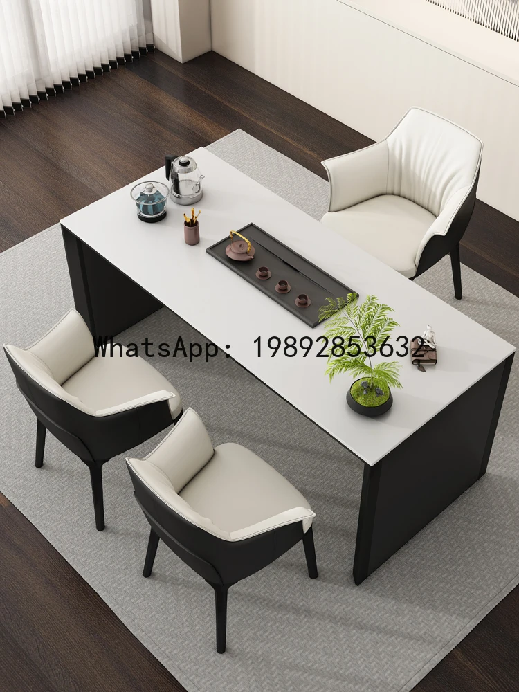BB  Stone Plate Table-Chair Set Office Kung Fu Tea Table Kettle Integrated