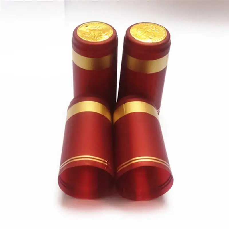 100pcs Heat Shrink Capsules Wine Bottle Capsules Wine Heat Shrinkable Cap Wine Shrink Film Wrap for Straight Mouth Bottle party