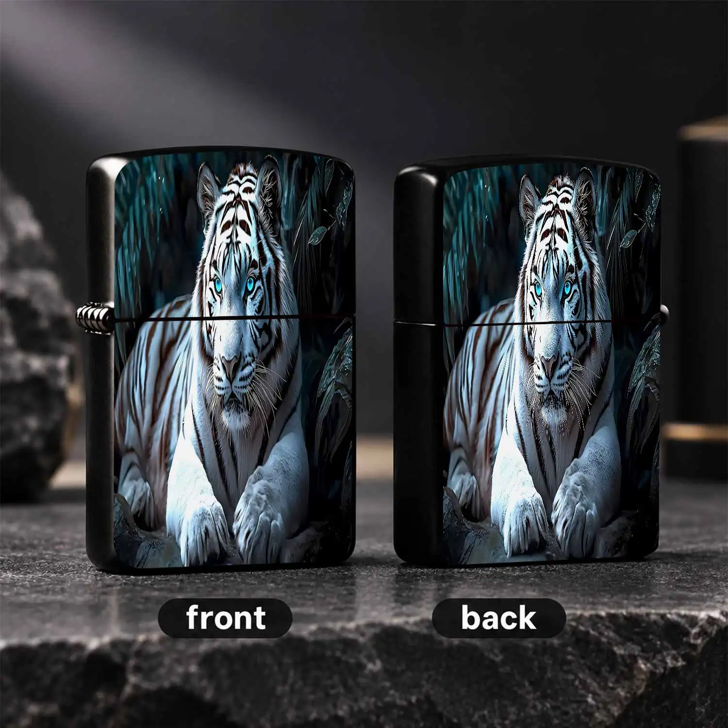 Title: StylishThemed Portable Lighter, Featuring Striking JungleWith Bright Blue Eyes Design, Exquisite Personalized Atmospheric Accessory, Practical Daily Carry Item, Creative Gift For Friends And Hobbyists, Suitable Fo A Humorous And Inte