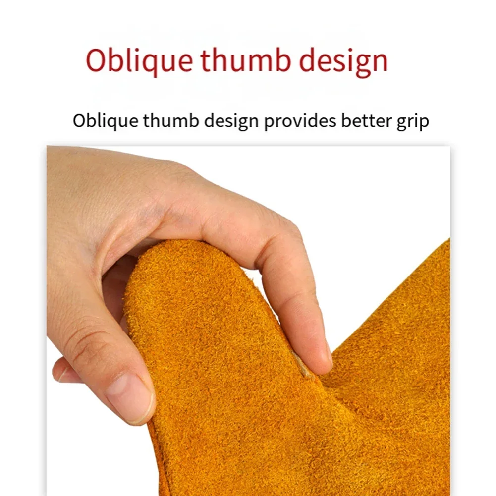 Cowhide Flame-Retardant Welding Work Gloves Heat-Proof Metal Welding Protector Welding Equipment Tools