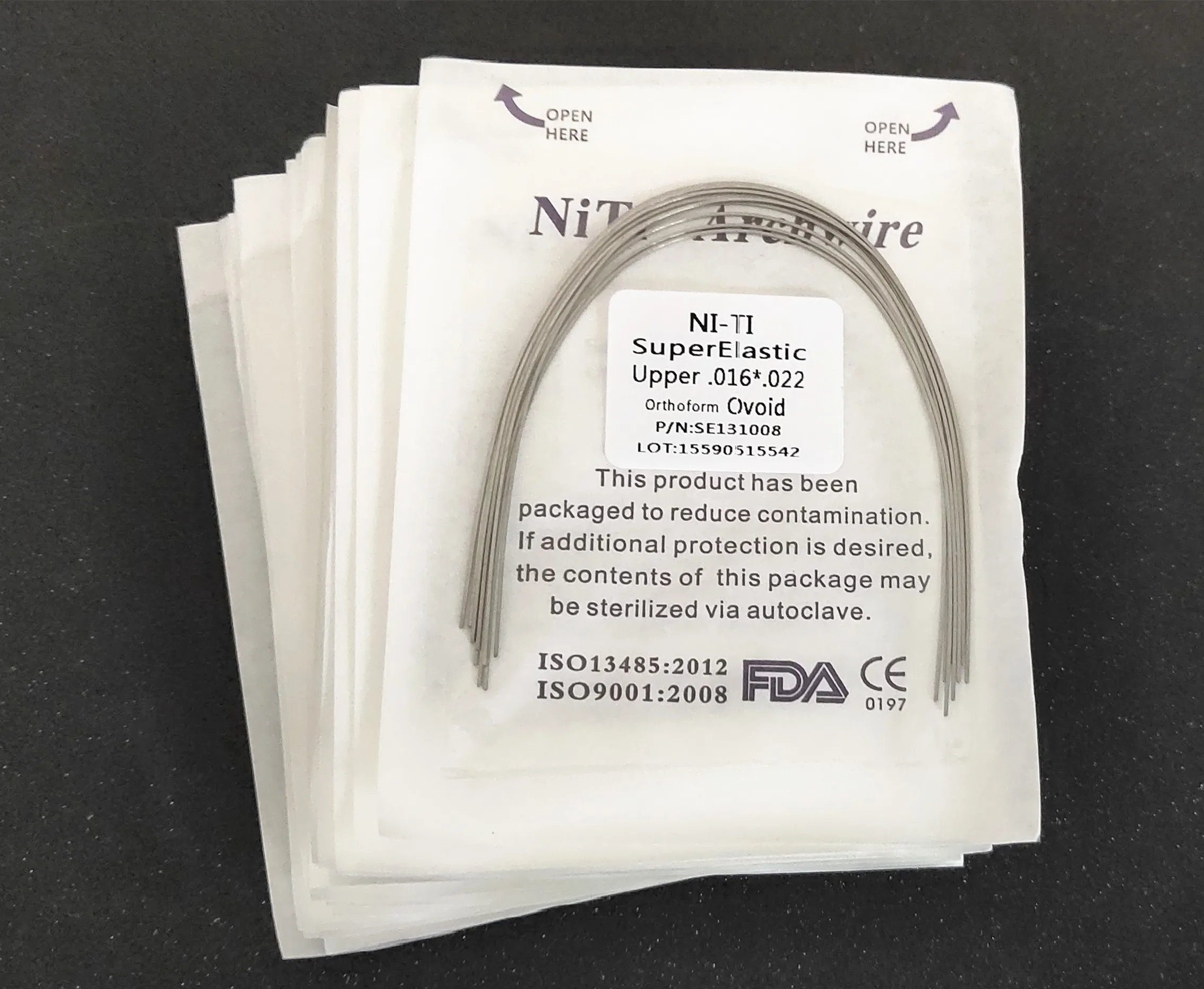 50Packs/500Pieces Dental Niti Archwires Oval Orthodontics Accessories Round/Rectangular Arch Wires Ovoid Form