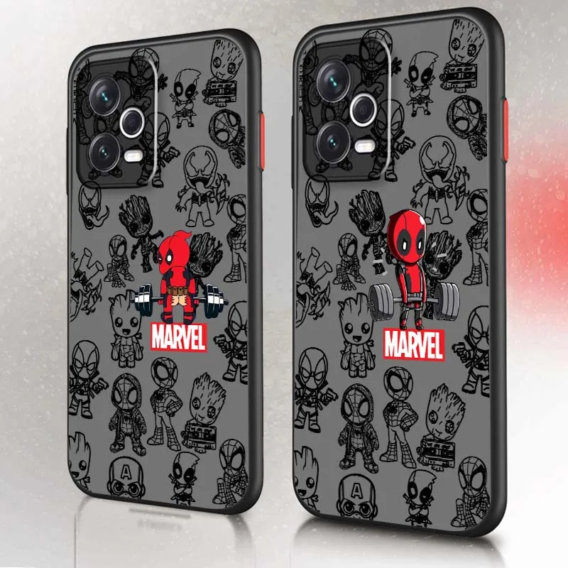 Deadpool Spider-Man Groot Hot для Xiaomi Redmi 114C 13C 13 12C 11A 10A K70 K60 K50 K40 K30 K20 Матовый полупрозрачный чехол для телефона Deadpool Spider-Man Groot Hot для Xiaomi Redmi 114C 13C 13 12C 11A 10A K70 K60 K50 K40 K30 K20 Матовый полупрозрачный чехол для телефона