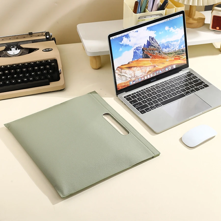 Lightweight PU Document Bag (190g), 12.56"×13.34" Office File Holder