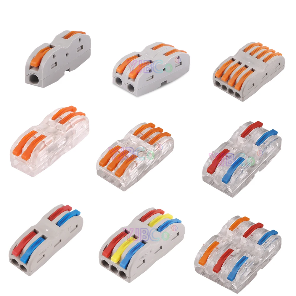 50/100pcs Mini Fast Wire Cable Connectors Universal Compact Conductor Spring Splicing Wiring Connector Push-in Terminal Block