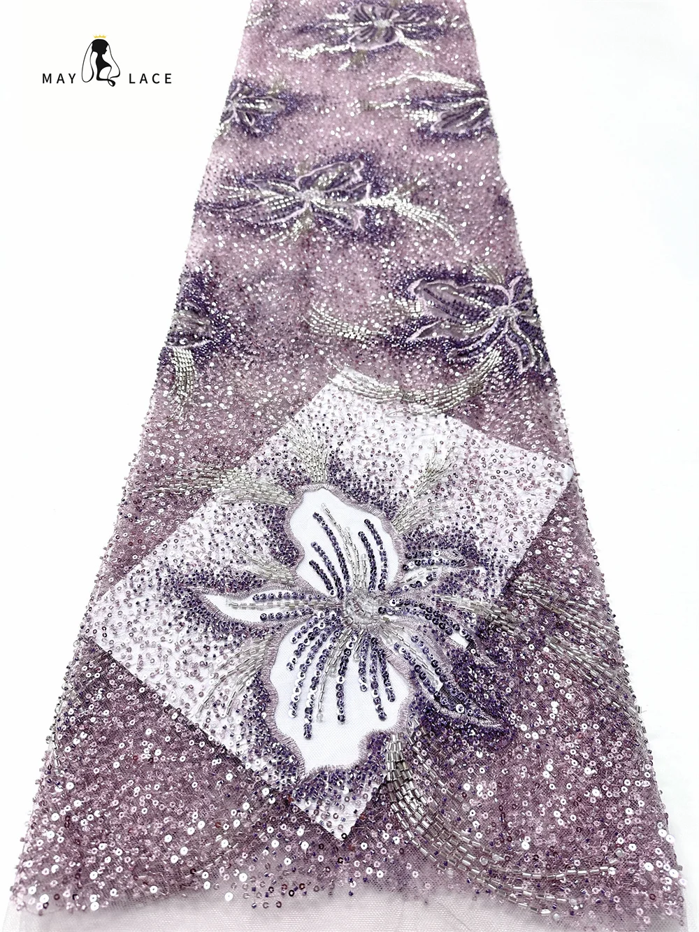 

Sequin Luxury Beads Lace African 2025 High Quality 5 Yards Embroidery Sequins Fabric Nigeria For Evening Party Wedding Dresses