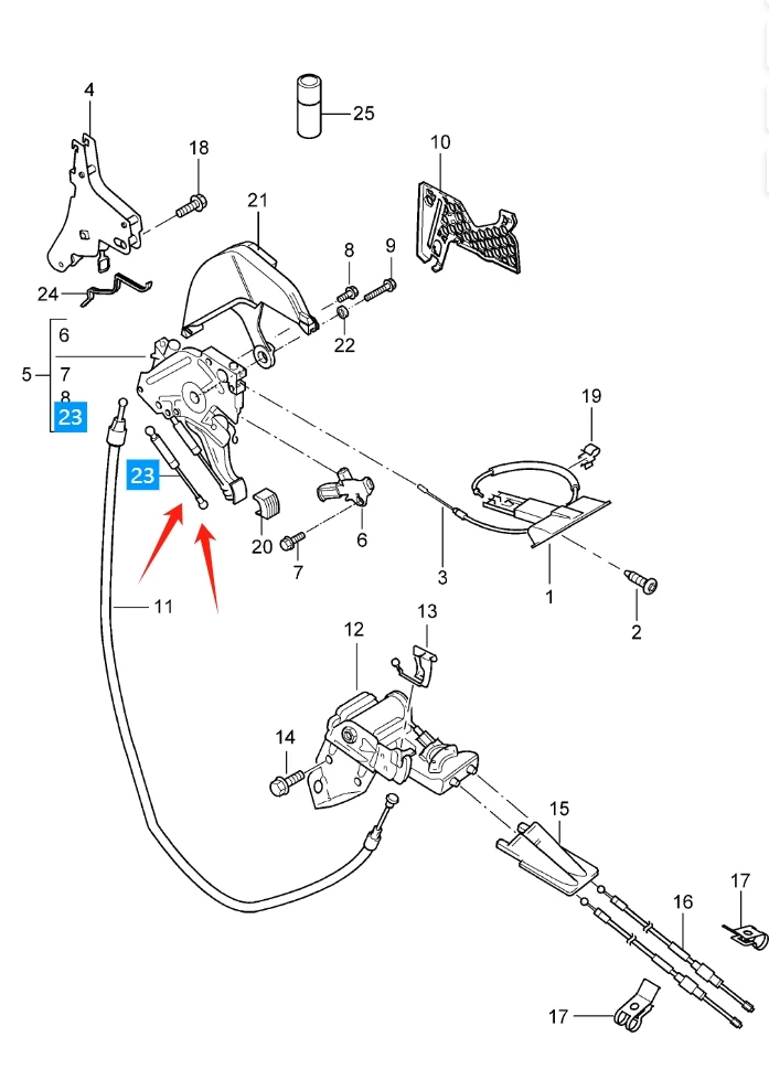 95542338900 7L0721689 Parking Brake Shock Absorber for Porsche Cayenne 9PA