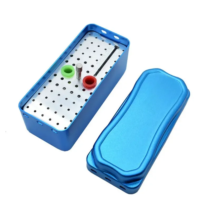 72 Holes Dental Metal Disinfection Box Autoclavable Sterilizer Case for Endo Files and Burs, Root Canal Instrument Holder