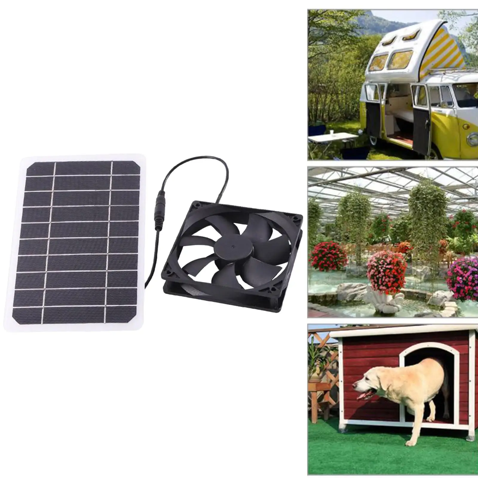 Outdoor Solar Panel Fan Kit Waterproof Cooling Ventilation for Chicken Coop RV Roof